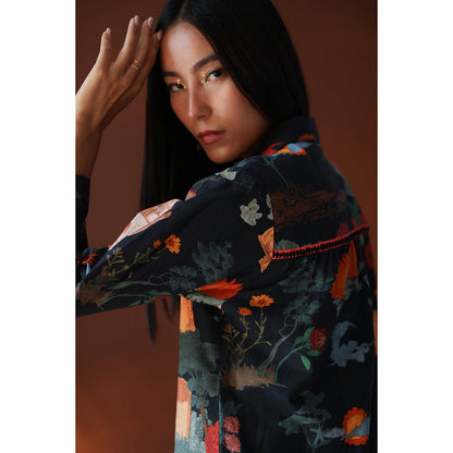Pozruh By Aiman Mercury Black Shirt Top