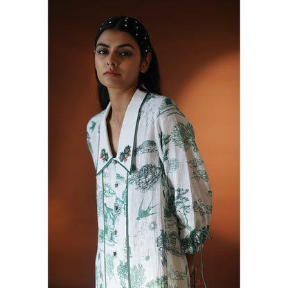 Pozruh By Aiman Sidra White Tunic Dress