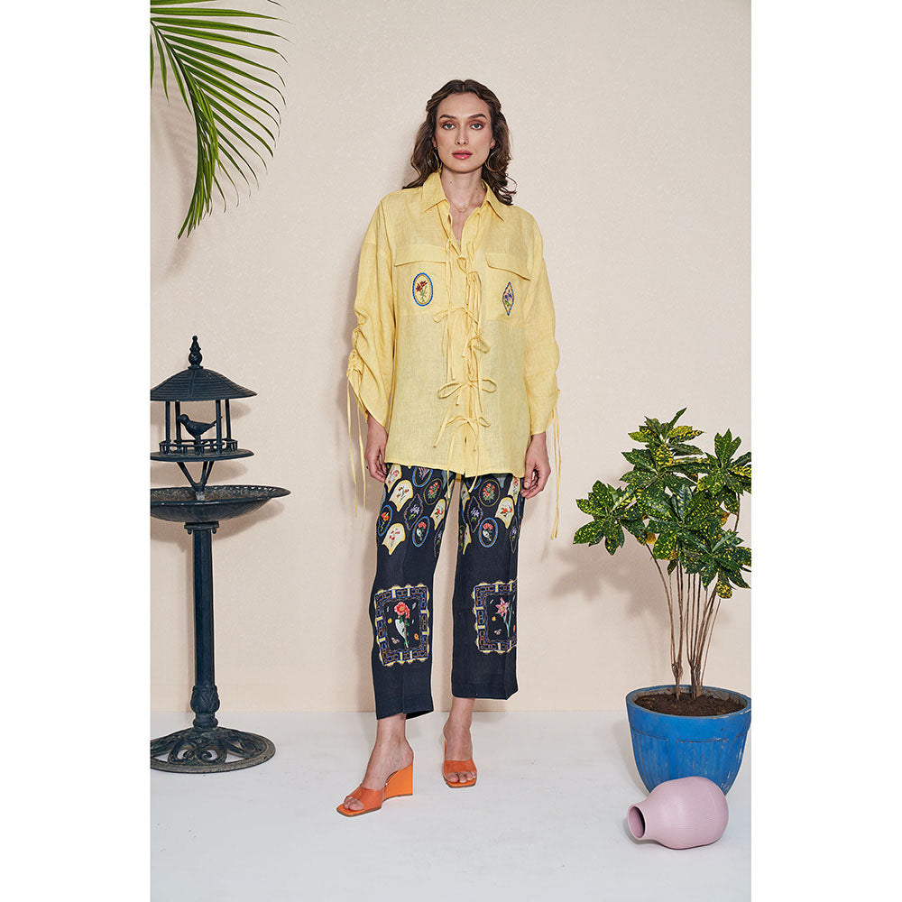 Pozruh By Aiman Billie Draw String Shirt Yellow