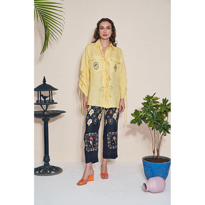 Pozruh By Aiman Billie Draw String Shirt Yellow