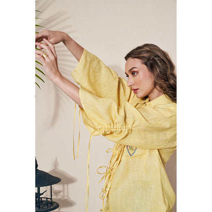Pozruh By Aiman Billie Draw String Shirt Yellow