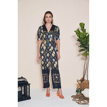 Pozruh By Aiman Raven Top & Raven Pants with Belt Co-Ord (Set of 3)