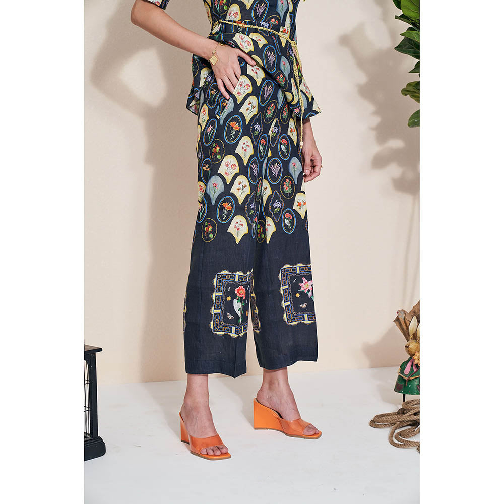 Pozruh By Aiman Raven Top & Raven Pants with Belt Co-Ord (Set of 3)
