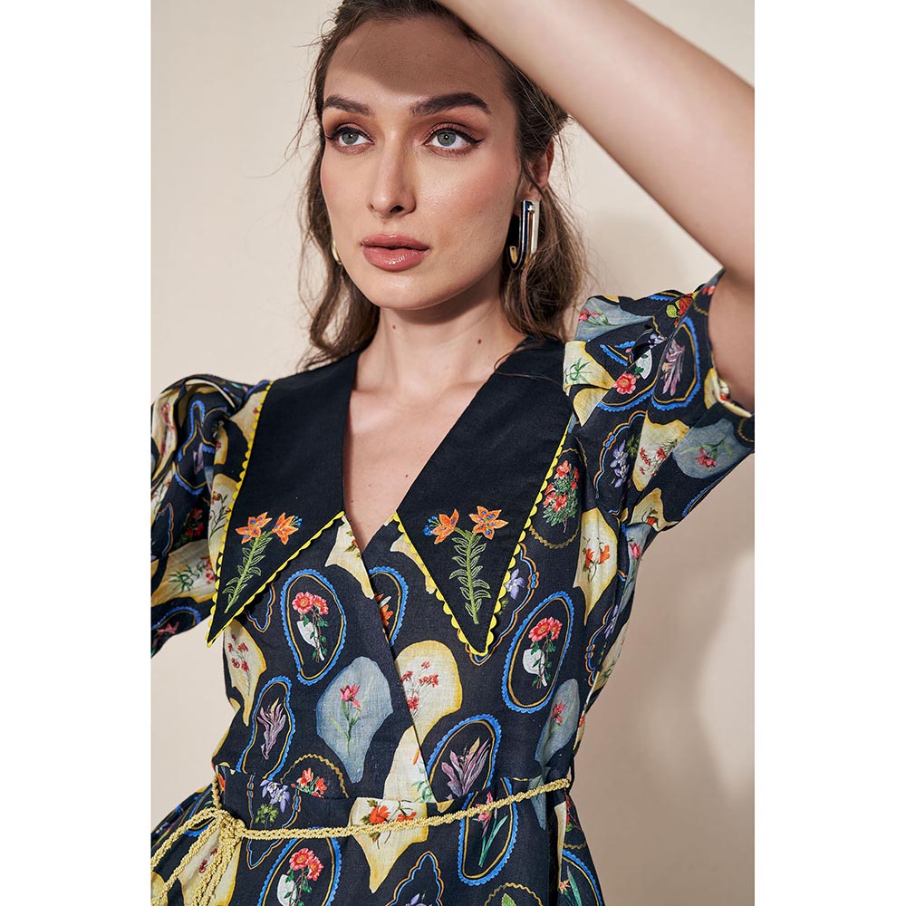 Pozruh By Aiman Raven Top & Raven Pants with Belt Co-Ord (Set of 3)
