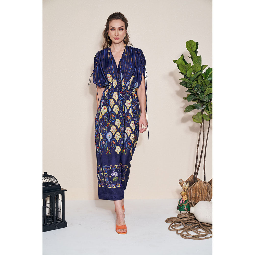 Pozruh By Aiman Mynah Navy Blue Maxi Dress