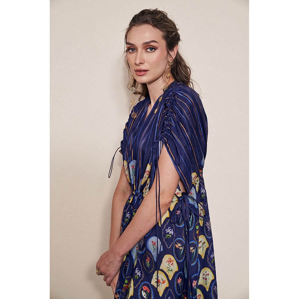 Pozruh By Aiman Mynah Navy Blue Maxi Dress