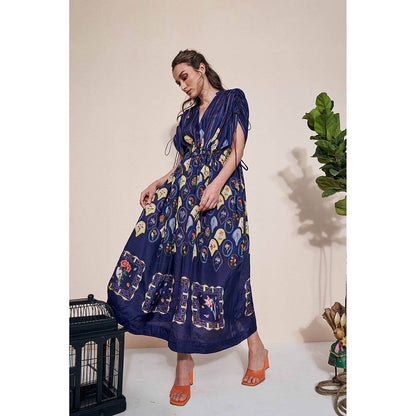 Pozruh By Aiman Mynah Navy Blue Maxi Dress