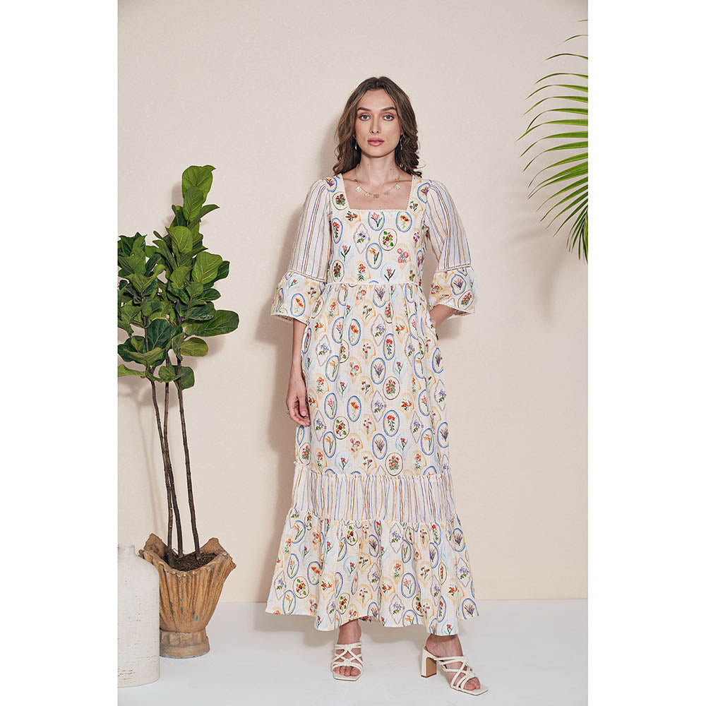 Pozruh By Aiman Adelie Zipped Printed Maxi Dress