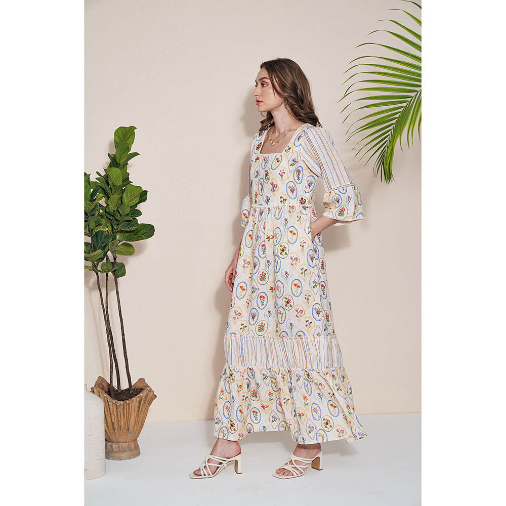 Pozruh By Aiman Adelie Zipped Printed Maxi Dress