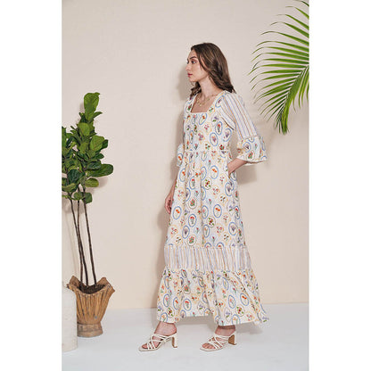 Pozruh By Aiman Adelie Zipped Printed Maxi Dress