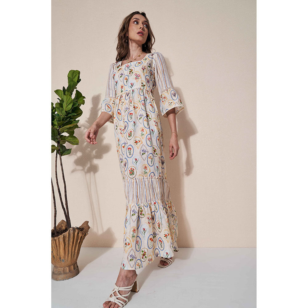 Pozruh By Aiman Adelie Zipped Printed Maxi Dress
