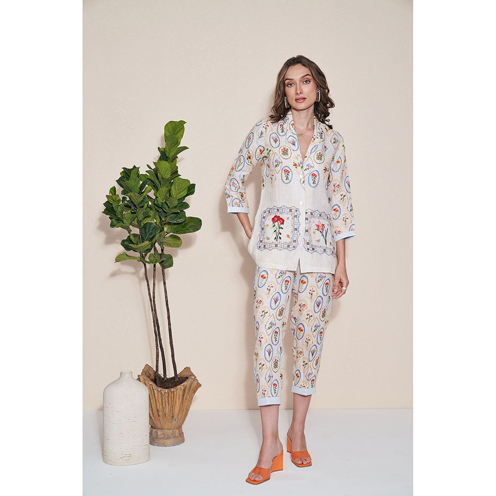 Pozruh By Aiman Nigel Off White Printed Jacket