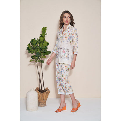 Pozruh By Aiman Nigel Off White Printed Jacket