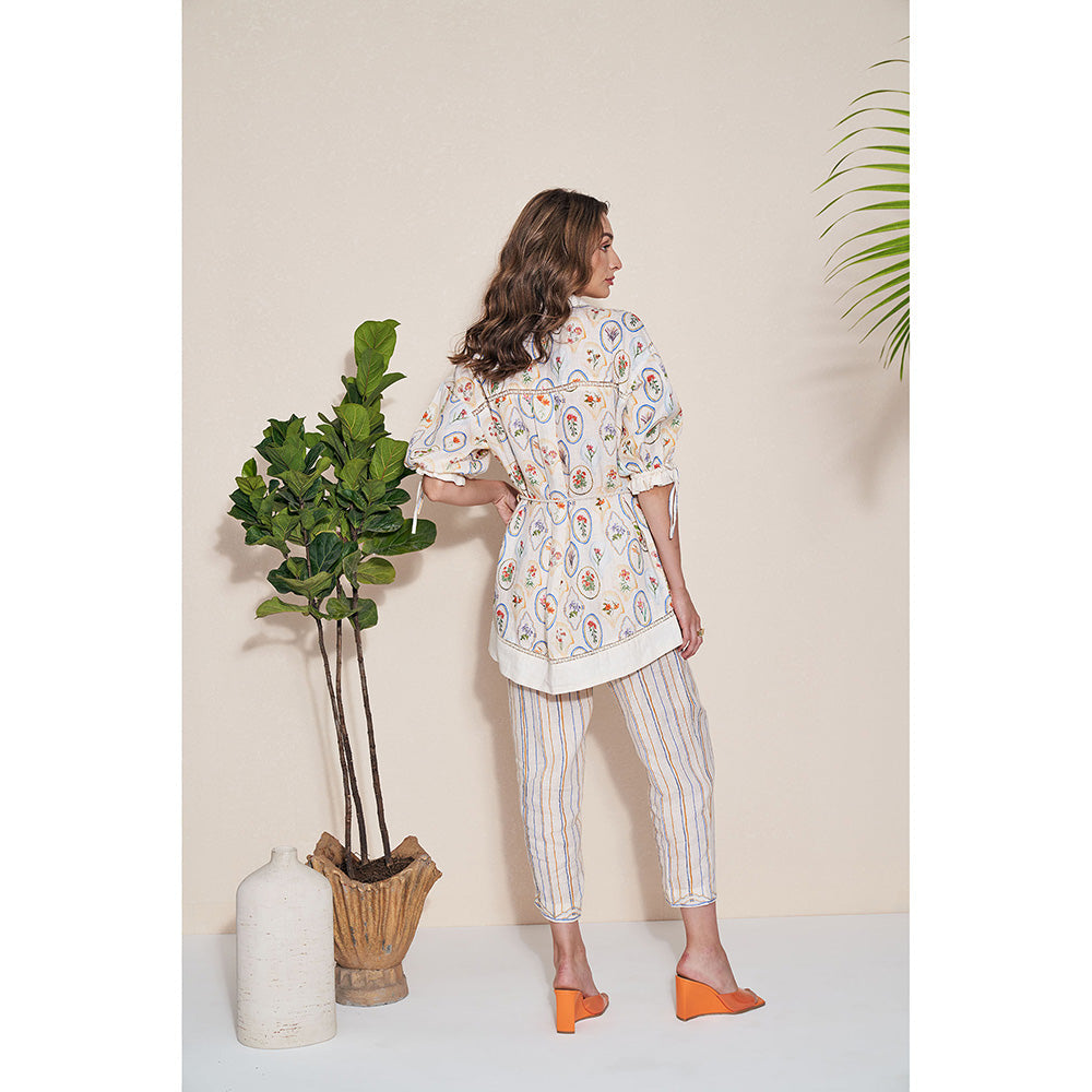 Pozruh By Aiman Roseate Top & Pants with Belt Co-Ord (Set of 3)