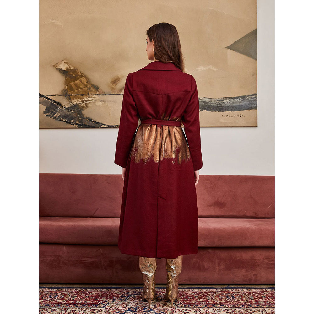 Pozruh By Aiman Blaze Maroon Trench (Set of 2)