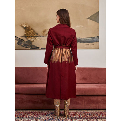 Pozruh By Aiman Blaze Maroon Trench (Set of 2)