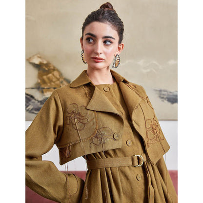 Pozruh By Aiman Phoenix Brown Crop Jacket