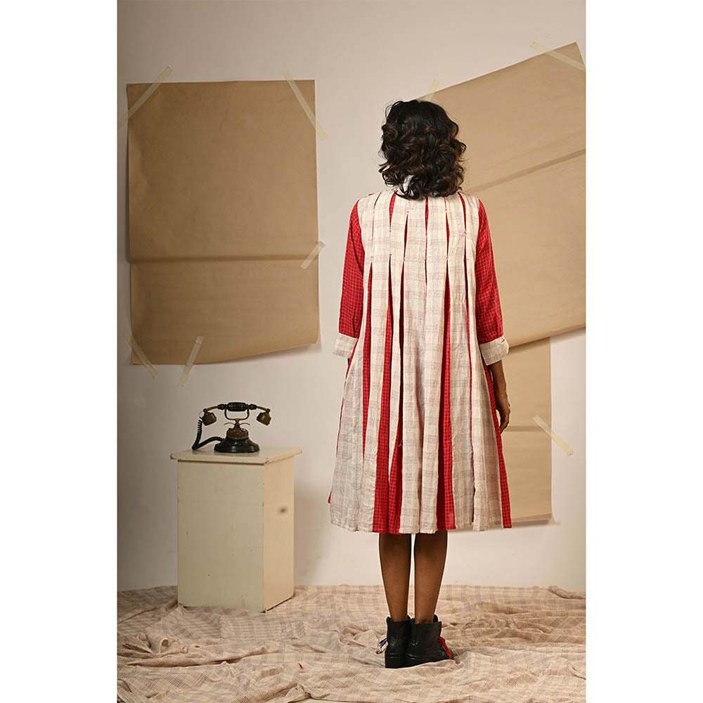 PRATHAA Red Checks Dress