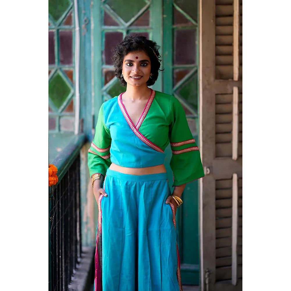 PRATHAA Ehsaas Saanand Colorblock Stitched Blouse