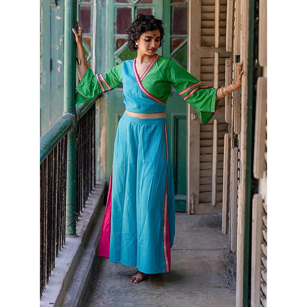 PRATHAA Ehsaas Saanand Colorblock Stitched Blouse