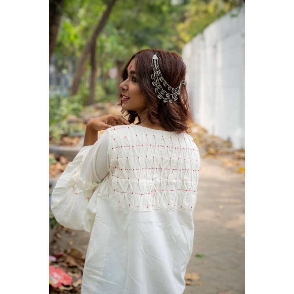 PRATHAA White Women Tunic with Pant