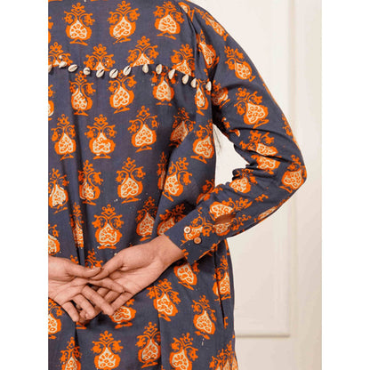 PRATHAA Taal Kosha Batik Printed Kurta and Straight Pants