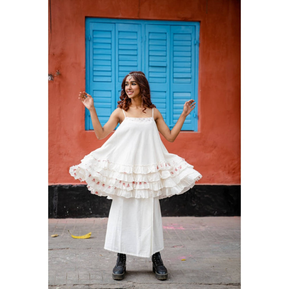 PRATHAA Set : Frill Top And Lungi Skirt - Shvet