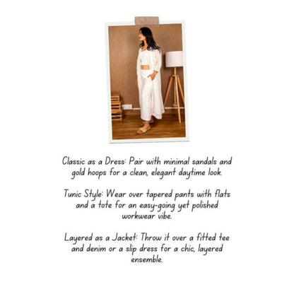 PRATHAA Abha Handloom Cotton White Dress with Pants