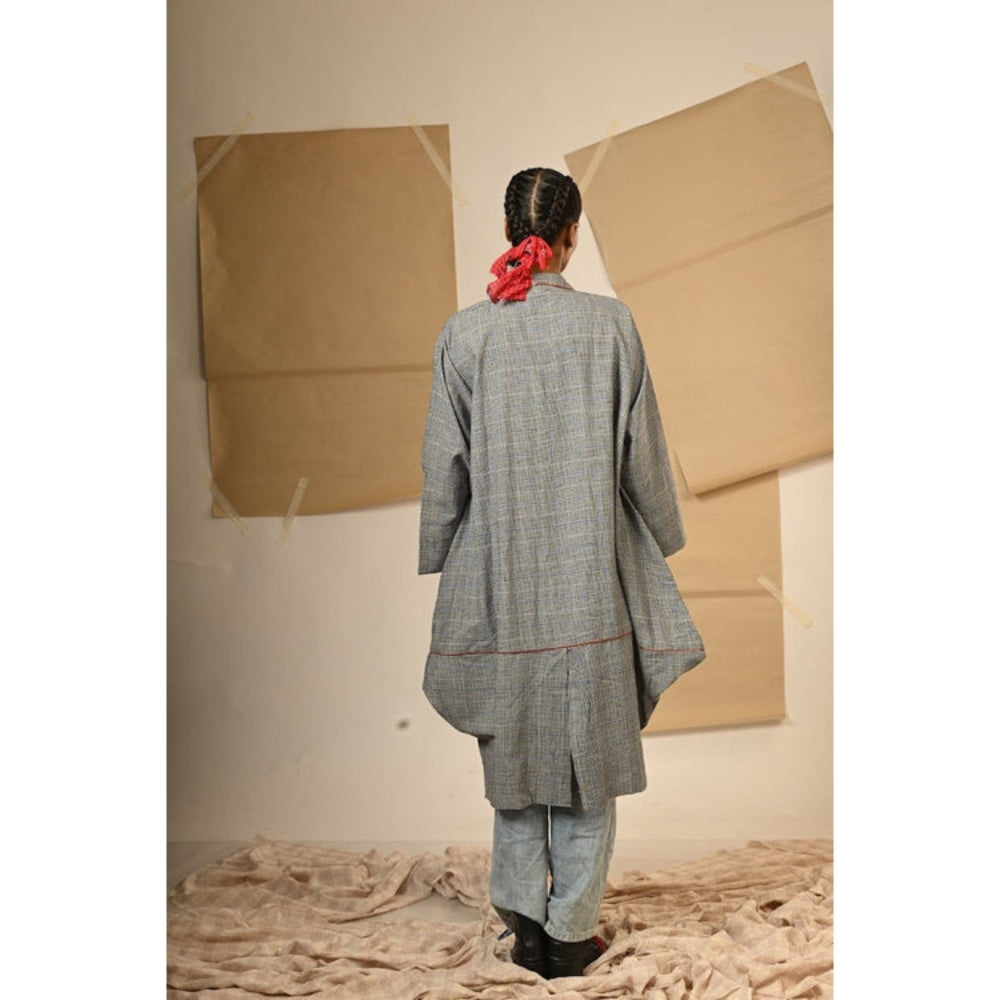 PRATHAA Grey Cowl Jacket - Taana Baana
