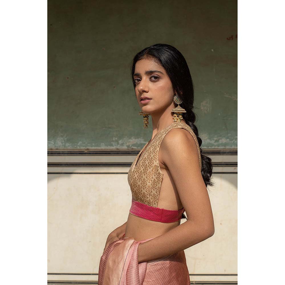 PRIYANKA RAAJIV Zane - Gold Silk Brocade Blouse