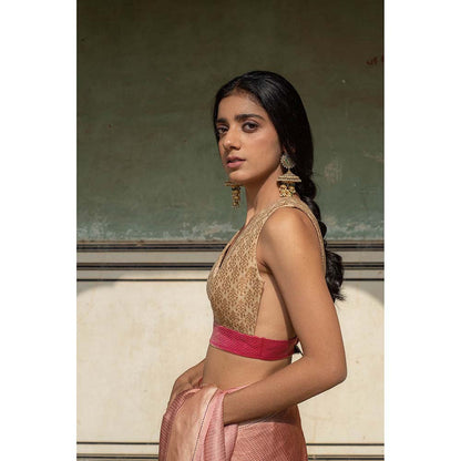 PRIYANKA RAAJIV Zane - Gold Silk Brocade Blouse
