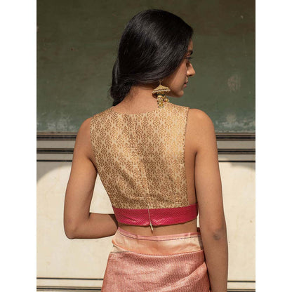PRIYANKA RAAJIV Zane - Gold Silk Brocade Blouse