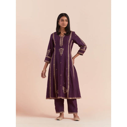 Priya Chaudhary Purple Soft Chanderi Kurta