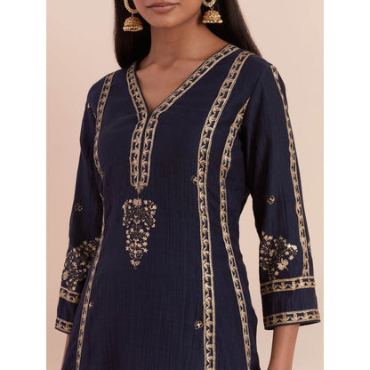 Priya Chaudhary Blue Soft Chanderi Kurta