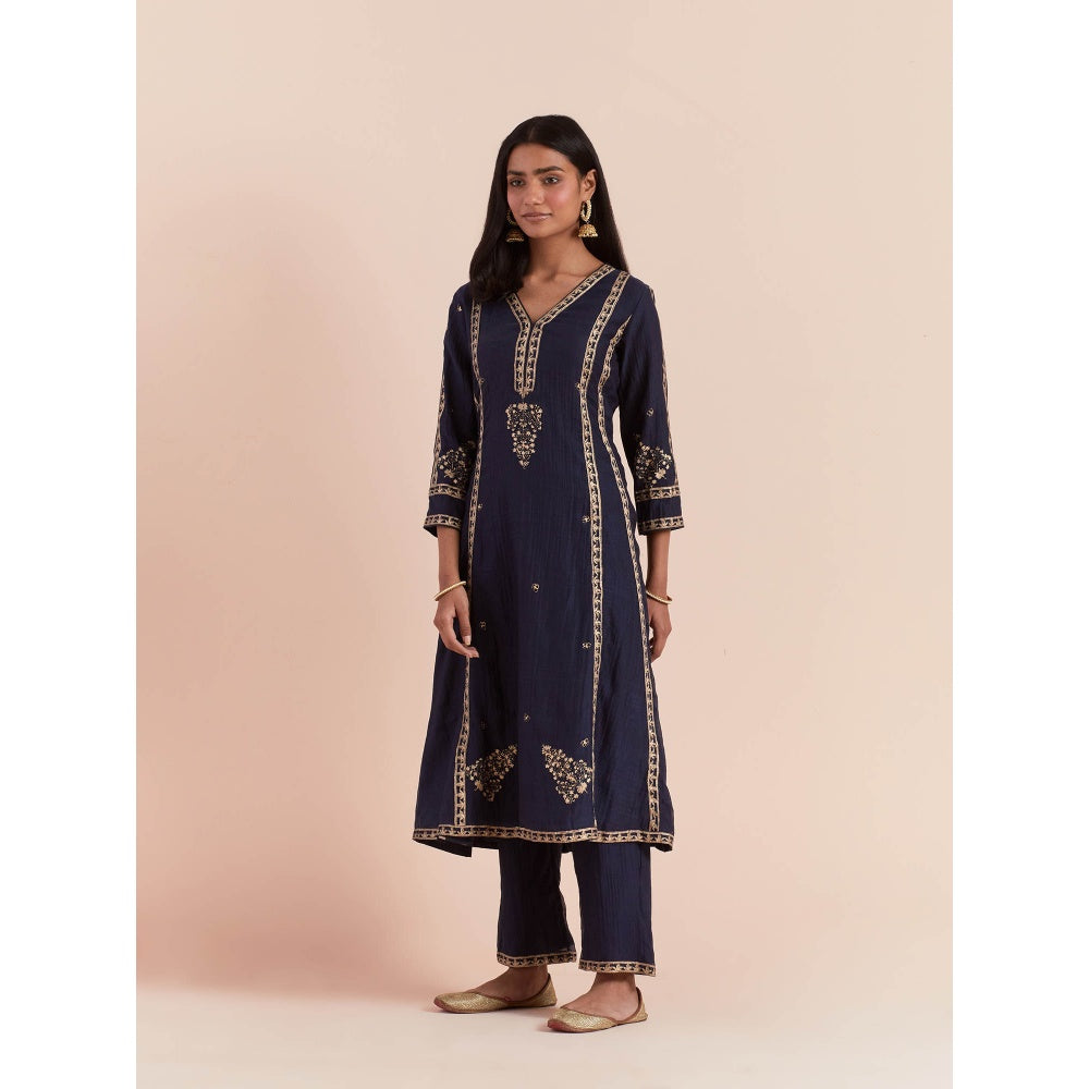 Priya Chaudhary Blue Soft Chanderi Kurta