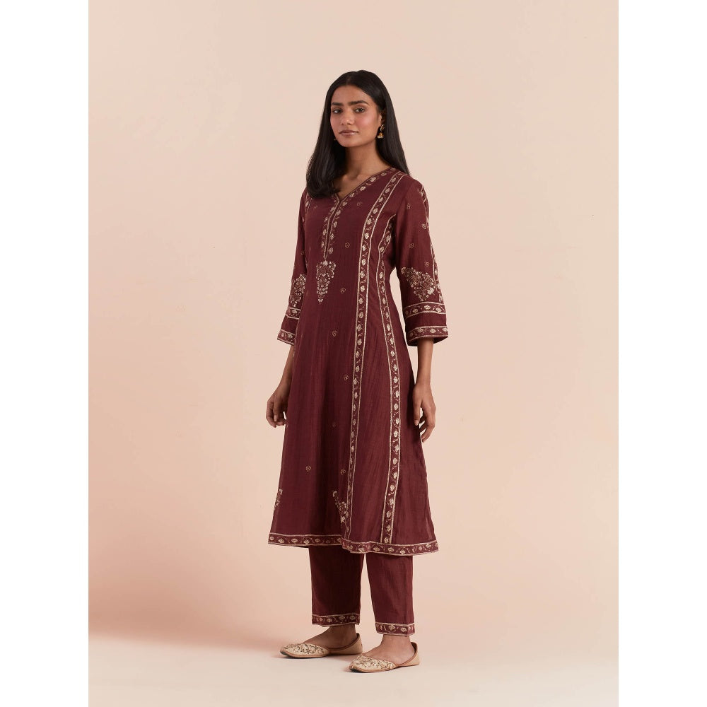 Priya Chaudhary Red Soft Chanderi Kurta