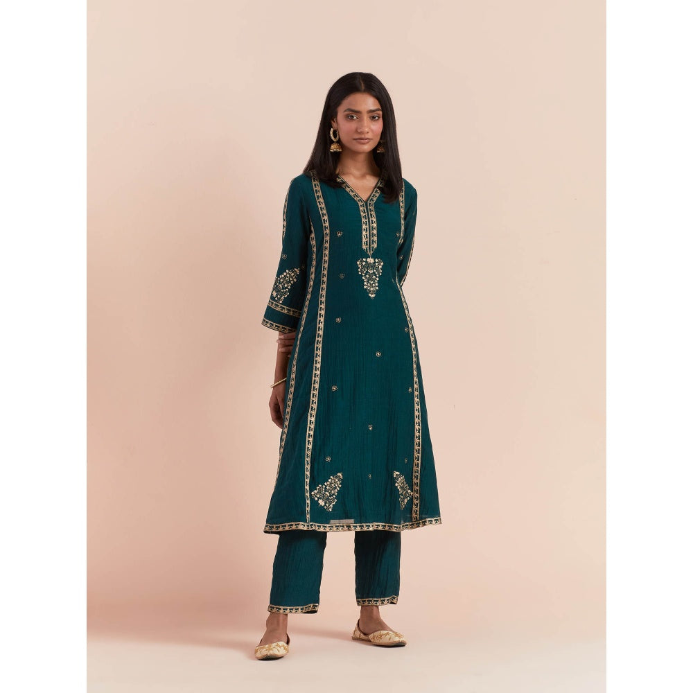 Priya Chaudhary Green Soft Chanderi Kurta