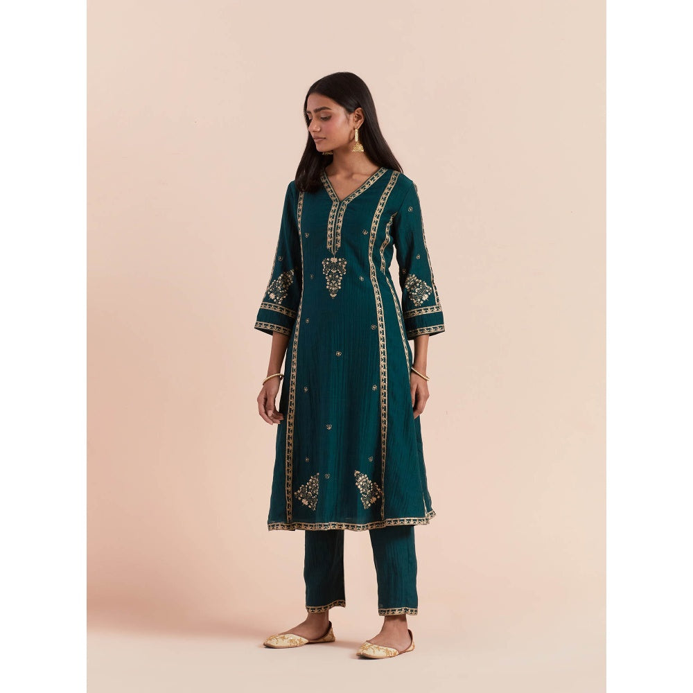 Priya Chaudhary Green Soft Chanderi Kurta