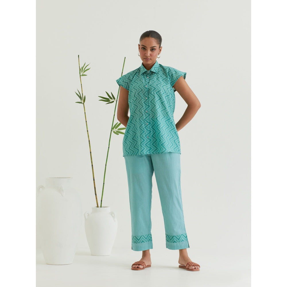Priya Chaudhary Green Printed Co-Ord (Set of 2)