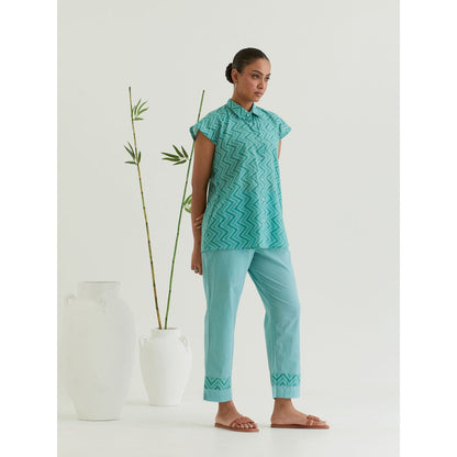 Priya Chaudhary Green Cotton Pant