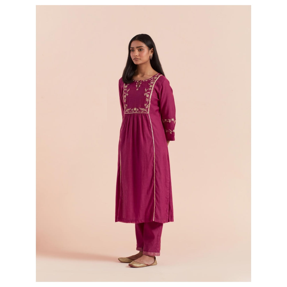 Priya Chaudhary Pink Embroidered Kurta