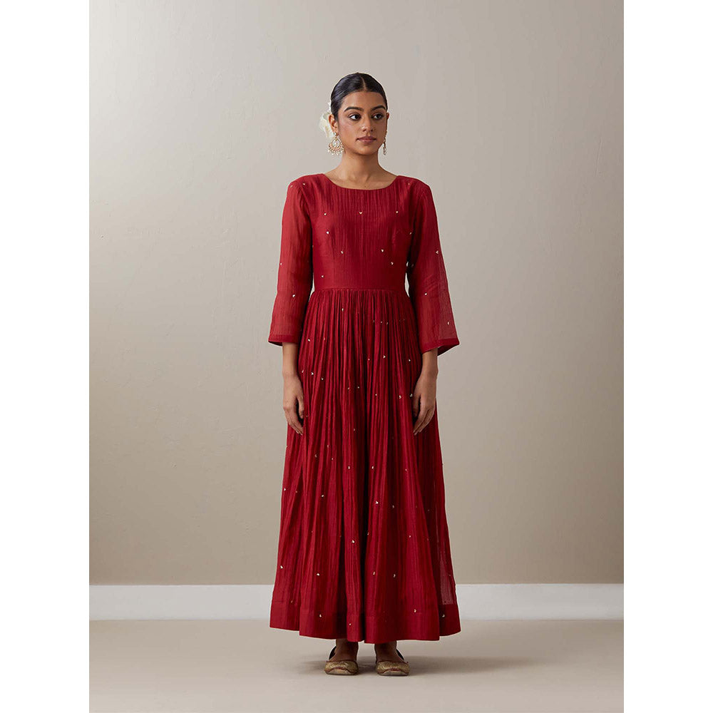 Priya Chaudhary Red Kurtas Red Jacket Kurta with Pant and Dupatta (Set of 4)