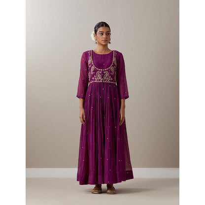 Priya Chaudhary Purple Kurtas Purple Kurta with Pant and Jacket (Set of 3)