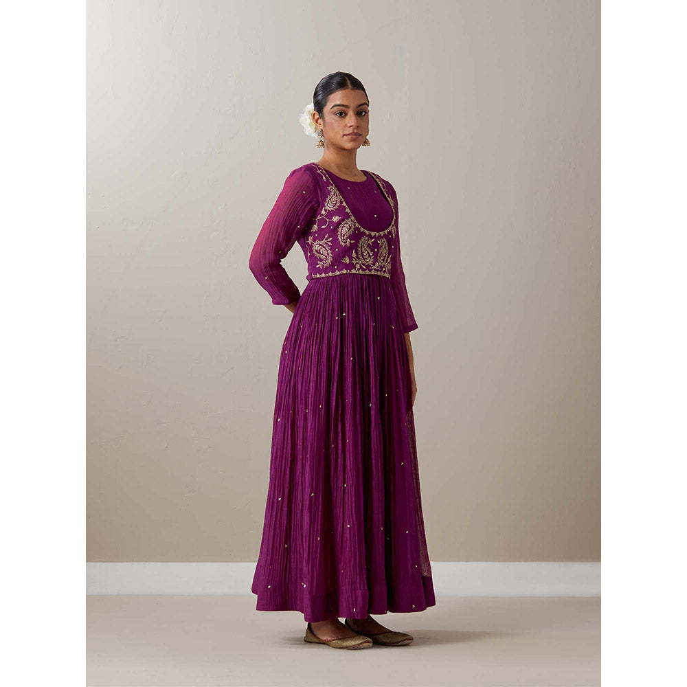 Priya Chaudhary Purple Kurtas Purple Kurta with Pant and Jacket (Set of 3)