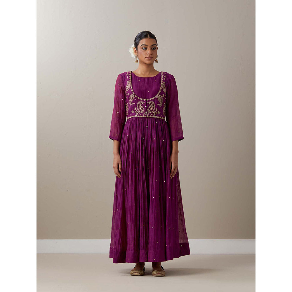 Priya Chaudhary Purple Kurtas Purple Kurta with Jacket (Set of 2)