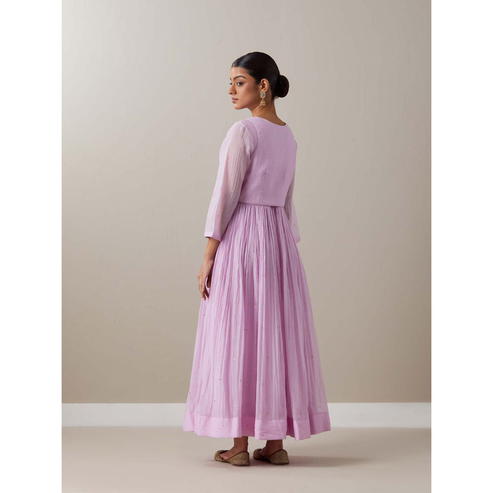 Priya Chaudhary Light Pink Kurtas Mauve Kurta with Pant and Jacket (Set of 3)
