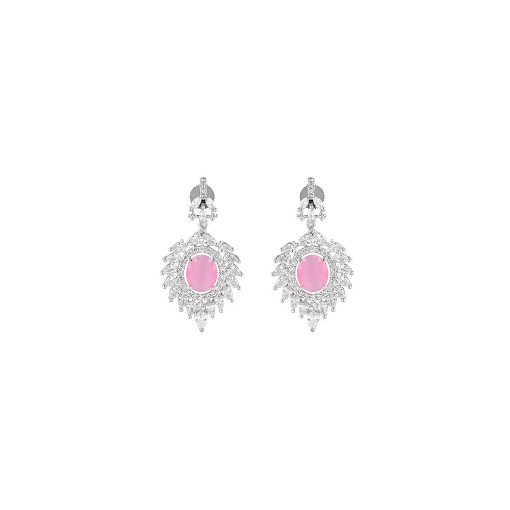 PRIHAN LUXURY Pink Radiance Danglers Earrings