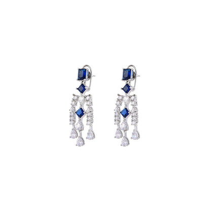 PRIHAN LUXURY Aura Sapphire Danglers Earrings