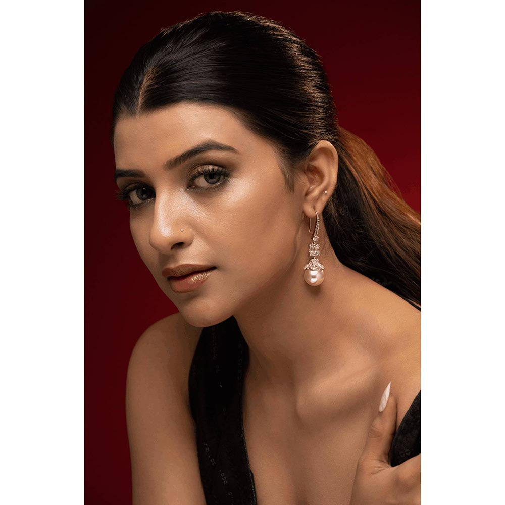 PRIHAN LUXURY Pearl Drop Umbrella Danglers Earrings