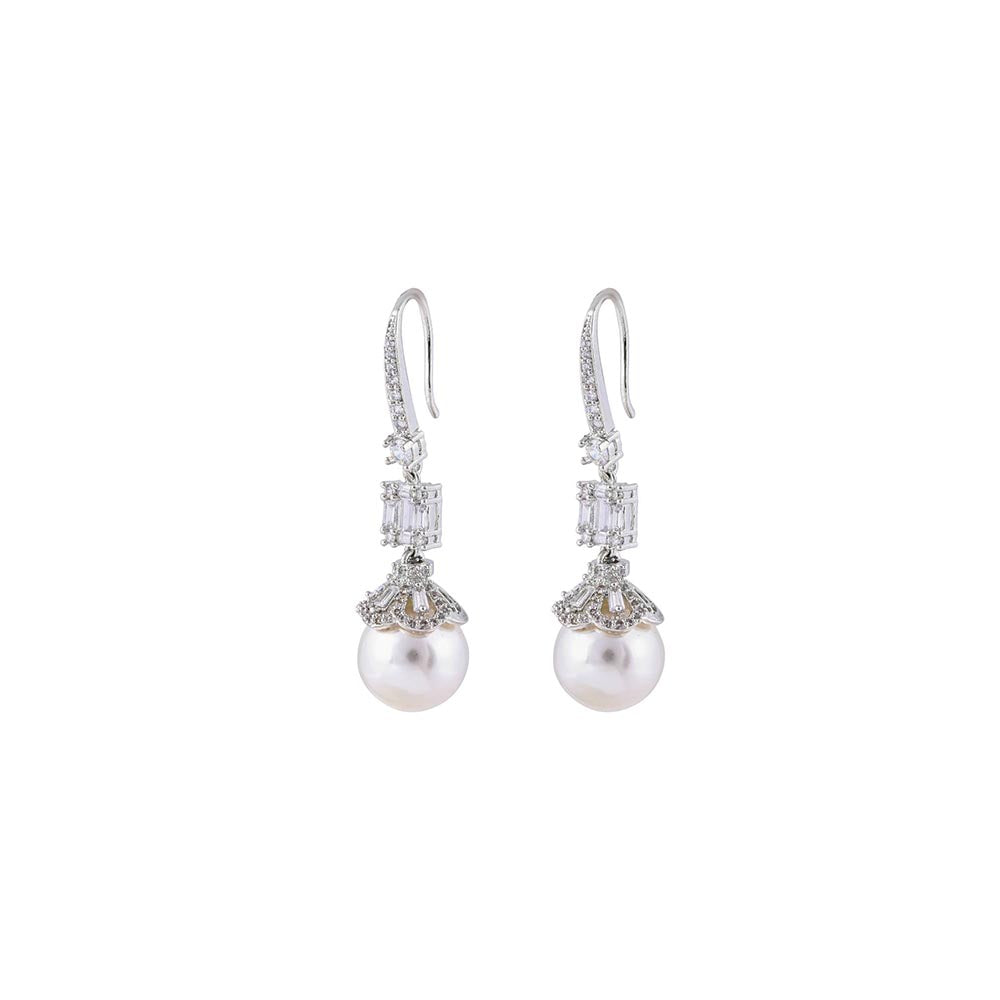 PRIHAN LUXURY Pearl Drop Umbrella Danglers Earrings